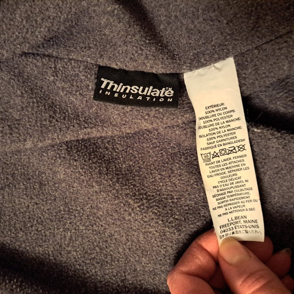 L.L. Bean Men’s Fleece Lined Thinsulate Warm-up Jacket Rust Orange M-Regular - Picture 7 of 10